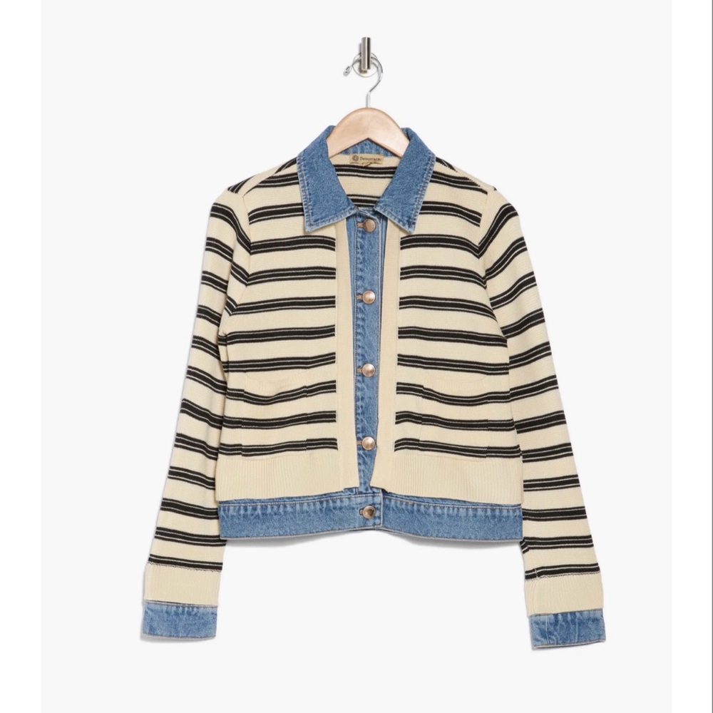 NWT! Anthropologie Democracy Mixed Media twofer cardigan jacket!l Small